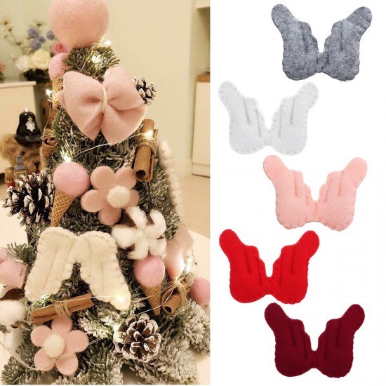 5Pcs Wool Felt Angel Wings Decoration Christmas Tree Pendant Cute Ornaments