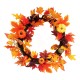 60cm Christmas Maple Leaves Grape Berry Wreath Garland Door Hanging Crafts Decorations