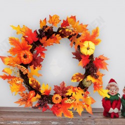 60cm Christmas Maple Leaves Grape Berry Wreath Garland Door Hanging Crafts Decorations 60cm Christmas Maple Leaves Grape Berry Wreath Garland Door Hanging Crafts Decorations