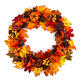 60cm Christmas Maple Leaves Pumpkin Berry Wreath Garland Door Hanging Craft Decorations