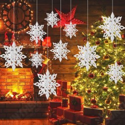 6pcs Christmas Party Hanging Decoration Baubles Xmas Snowflakes Home Bar Decor 6pcs Christmas Party Hanging Decoration Baubles Xmas Snowflakes Home Bar Decor