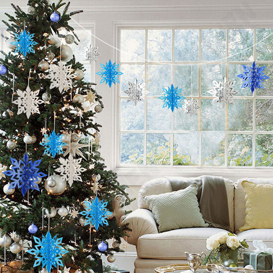 6pcs Christmas Party Hanging Decoration Baubles Xmas Snowflakes Home Bar Decor 6pcs Christmas Party Hanging Decoration Baubles Xmas Snowflakes Home Bar Decor