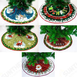 90cm Christmas Santa Tree Skirts Ornament Dress Mat Border Party Decorations 90cm Christmas Santa Tree Skirts Ornament Dress Mat Border Party Decorations