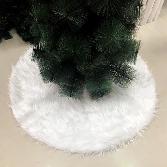 90cm Snow Plush Christmas Tree Skirt Base Floor Mat Cover Christmas Party Decorations