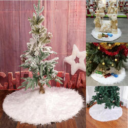 90cm Snow Plush Christmas Tree Skirt Base Floor Mat Cover Christmas Party Decorations 90cm Snow Plush Christmas Tree Skirt Base Floor Mat Cover Christmas Party Decorations