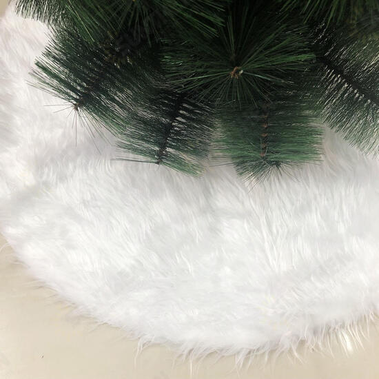 90cm Snow Plush Christmas Tree Skirt Base Floor Mat Cover Christmas Party Decorations