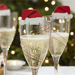 Christmas 10 pcs Table Place Cards Champagne Wine Glass Caps Christmas Holiday Party Decorations Christmas 10 pcs Table Place Cards Champagne Wine Glass Caps Christmas Holiday Party Decorations