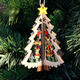 Christmas 3D Wooden Pendant Star Bell Tree Hang Ornaments Home Party Decorations Kids Gifts