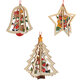 Christmas 3D Wooden Pendant Star Bell Tree Hang Ornaments Home Party Decorations Kids Gifts