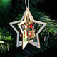 Christmas 3D Wooden Pendant Star Bell Tree Hang Ornaments Home Party Decorations Kids Gifts