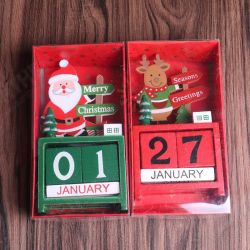 Christmas Advent Countdown Calendar Wooden Santa Claus Snowman Reindeer Pattern With Painted Blocks Holiday Home Decorations Christmas Advent Countdown Calendar Wooden Santa Claus Snowman Reindeer Pattern With Painted Blocks Holiday Home Decorations