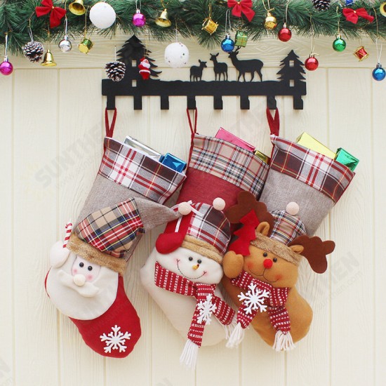 Christmas Candy Bag Stocking Santa Claus Sock Gift Bag Bauble Christmas Tree Ornaments Decoration