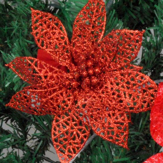 Christmas Decoration Flower Glitter Leaves Party Deocration