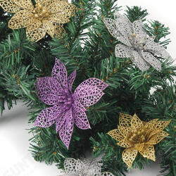Christmas Decoration Flower Glitter Leaves Party Deocration Christmas Decoration Flower Glitter Leaves Party Deocration