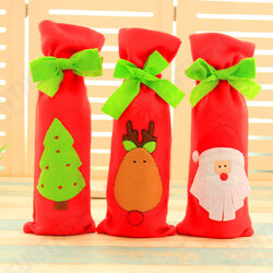 Christmas Decoration Red Santa Tree Elk Wine Bottle Cover Bags Dinner Party Gift Christmas Decoration Red Santa Tree Elk Wine Bottle Cover Bags Dinner Party Gift
