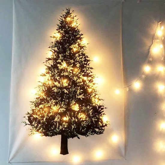 Christmas Green Tree Tapestry Wall Hanging Background Cloth Xmas Home Decoration