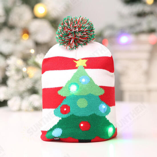 Christmas Hat Kids Adult LED Light Santa Claus Reindeer Snowman Xmas Gifts Cap Home Decorations For Christmas