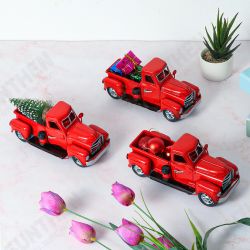 Christmas Metal Car Antique Red Truck Model Vintage Style Party Decorations + Gift Christmas Metal Car Antique Red Truck Model Vintage Style Party Decorations + Gift