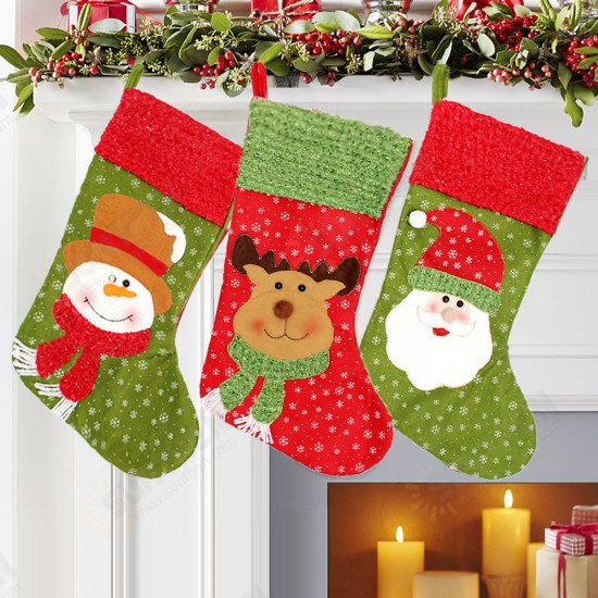 Christmas Santa Clau Snowman Elk Stockings Hanging Gift Bag Christmas Party Deocration