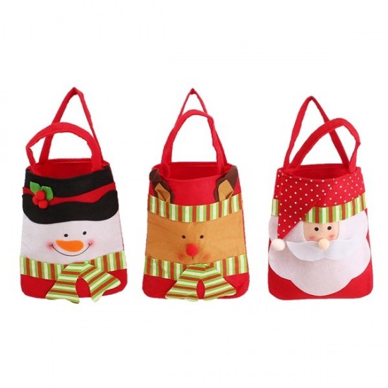 Christmas Santa Claus Snowman Decoration Xmas Gift Bag Candy Pouch Stocking Bag