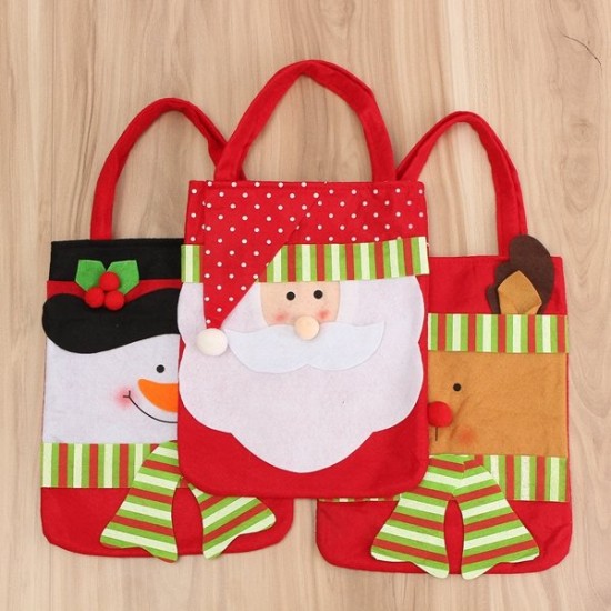 Christmas Santa Claus Snowman Decoration Xmas Gift Bag Candy Pouch Stocking Bag
