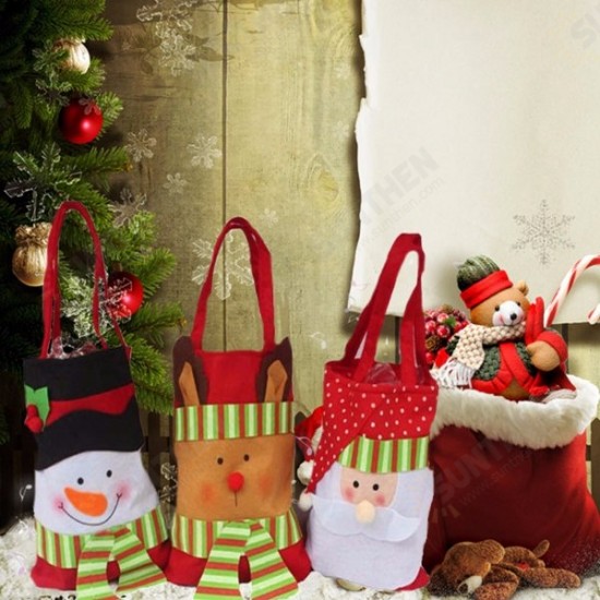 Christmas Santa Claus Snowman Decoration Xmas Gift Bag Candy Pouch Stocking Bag