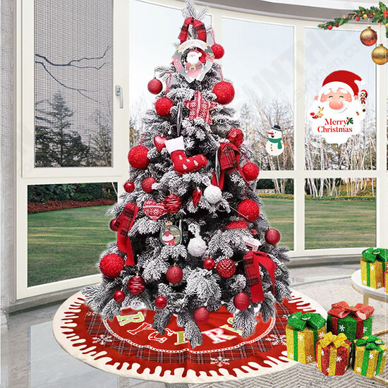 Christmas Santa Tree Mat Blanket Carpet Base Ornament Decoration Apron Wrap for Indoor Outdoor Party Decor