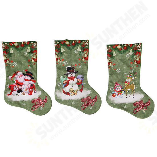 Christmas Socks Gift Bag Christmas Decorations Large Printed Christmas Socks Gifts Candy Socks Hanging Ornaments