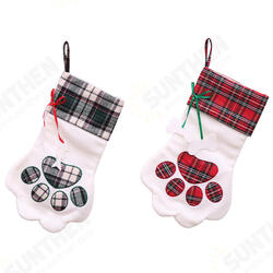 Christmas Socks Red Blue Plaid Dogs Paw Stockings Sacks Hanging New Year Kids Gifts Christmas Party Decorations Christmas Socks Red Blue Plaid Dogs Paw Stockings Sacks Hanging New Year Kids Gifts Christmas Party Decorations