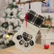 Christmas Socks Red Blue Plaid Dogs Paw Stockings Sacks Hanging New Year Kids Gifts Christmas Party Decorations