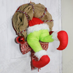 Christmas Thief Stole Christmas Burlap Wreath Christmas Decorations Santa Claus Christmas Thief Stole Christmas Burlap Wreath Christmas Decorations Santa Claus