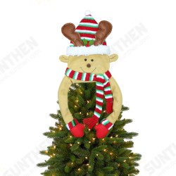 Christmas Tree Snowman Elk Deer Santa Topper Ornament Xmas Tree Party Decoration