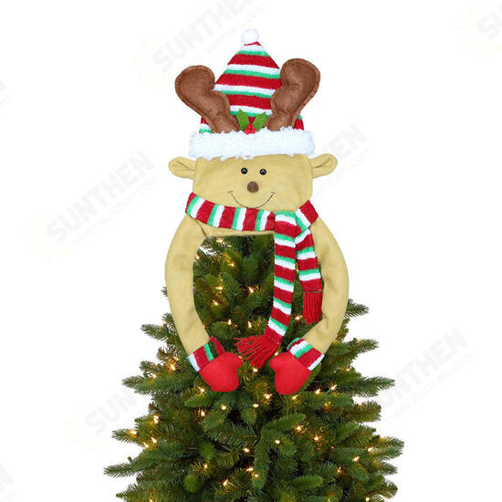 Christmas Tree Snowman Elk Deer Santa Topper Ornament Xmas Tree Party Decoration