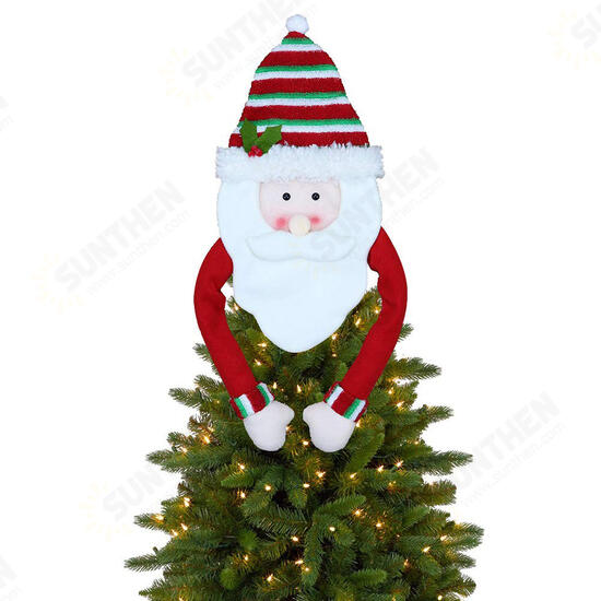 Christmas Tree Snowman Elk Deer Santa Topper Ornament Xmas Tree Party Decoration