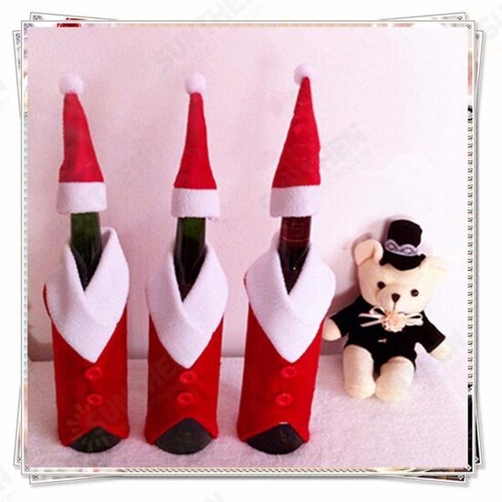 Christmas Wine Bottle Cover Christmas Xmas Clothes Tree Bottle Coat Bottle Decoration