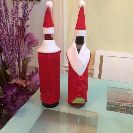 Christmas Wine Bottle Cover Christmas Xmas Clothes Tree Bottle Coat Bottle Decoration