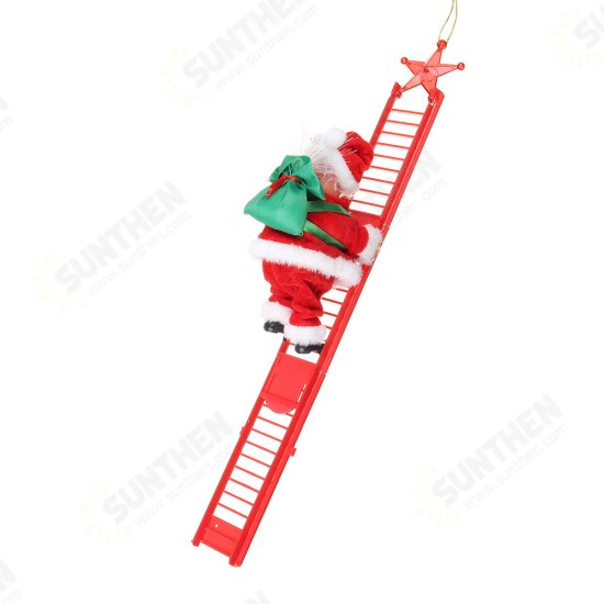 Electric Santa Claus Climbing Ladder Music Decor Christmas Tree Ornaments Gift