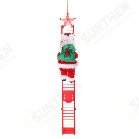 Electric Santa Claus Climbing Ladder Music Decor Christmas Tree Ornaments Gift