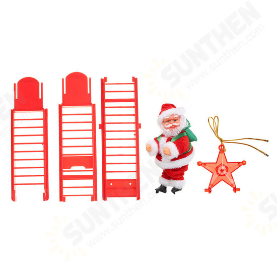 Electric Santa Claus Climbing Ladder Music Decor Christmas Tree Ornaments Gift