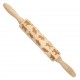 JM01690 Wooden Christmas Embossed Rolling Pin Dough Stick Baking Pastry Tool New Year Christmas Decoration