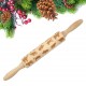 JM01690 Wooden Christmas Embossed Rolling Pin Dough Stick Baking Pastry Tool New Year Christmas Decoration