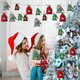 28PCS Christmas Hanging Advent Calendars Countdown Drawstring Gift Bags Candy Biscuit Pouches Present Gift Wrap