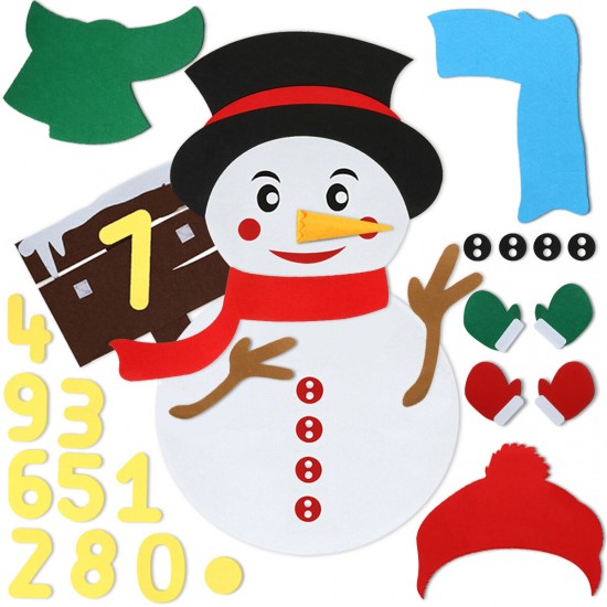 20x30Inch 40PCS Christmas Snowman Felt Detackable Christmas Ornaments Set