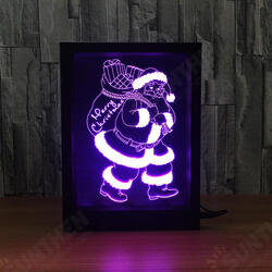 LED 3D Christmas Colorful Photo Frame Night Lights 7 Colors Change Remote Control Desk Santa Lamp LED 3D Christmas Colorful Photo Frame Night Lights 7 Colors Change Remote Control Desk Santa Lamp