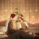 LED Christmas Curtain Lights Santa Claus Snowman Elk Bells Window Displays 8-Function LED Set Curtain Lights
