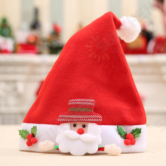 Lovely Children Baby Christmas Santa Claus Hat Santa Claus Elk Snowman Festival Party Xmas Decoration