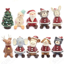 Lovely Christmas Wedding Santa Animals Decoration Cute Resin Gift Home Decor Furnishings Lovely Christmas Wedding Santa Animals Decoration Cute Resin Gift Home Decor Furnishings