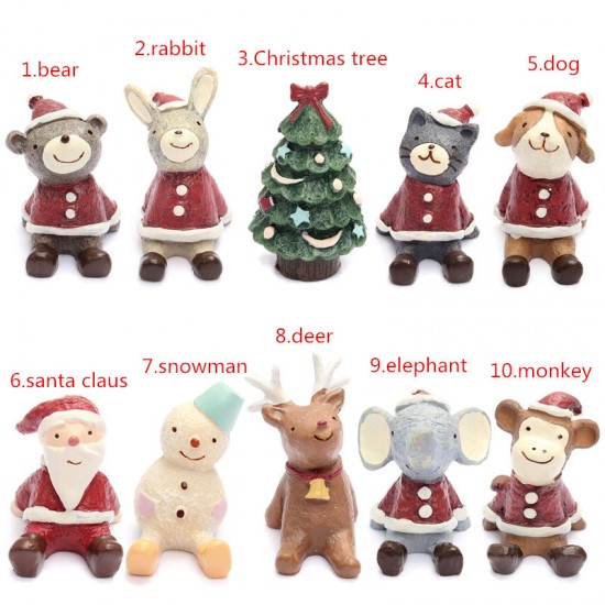 Lovely Christmas Wedding Santa Animals Decoration Cute Resin Gift Home Decor Furnishings