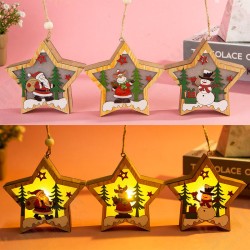 Luminous Christmas Wooden Ornament LED Light Santa Claus Deer Decorations Lamp Xmas Luminous Christmas Wooden Ornament LED Light Santa Claus Deer Decorations Lamp Xmas