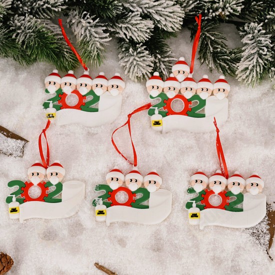 Mask Santa Snowman Ornament DIY Name Greetings Christmas Tree Ornament for Christmas Tree Decoration